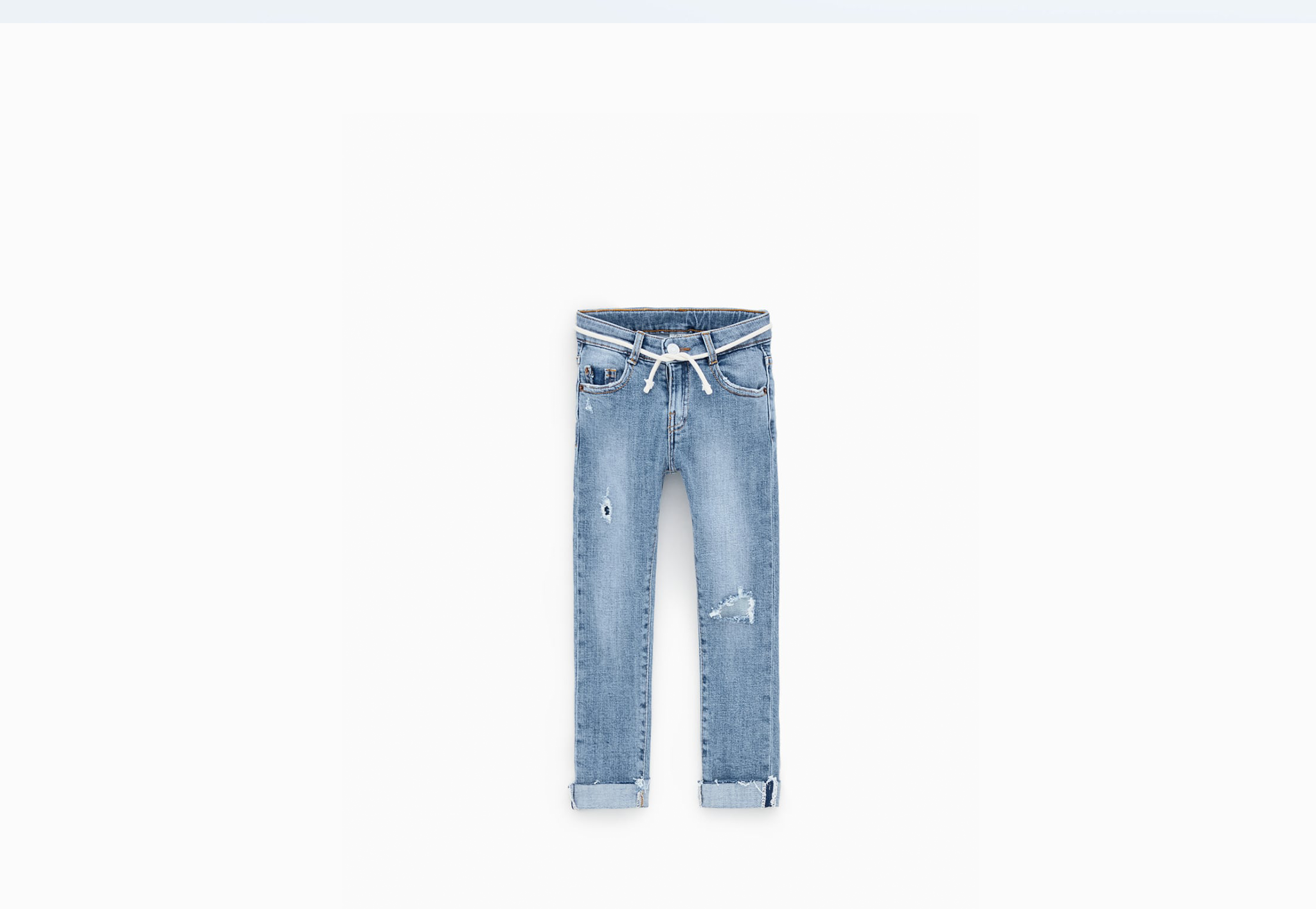 Slim Fit Jeans With String Belt