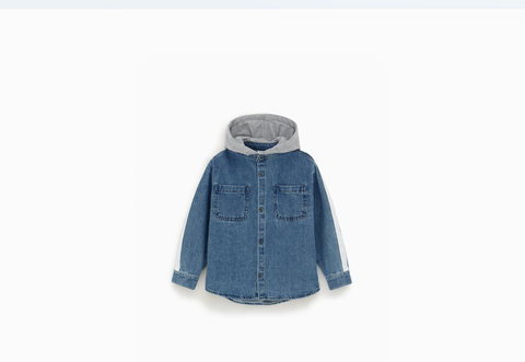 Hooded Denim Shirt